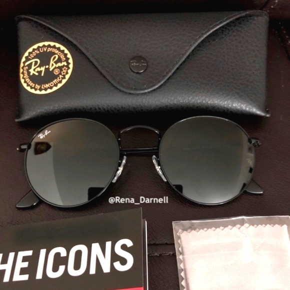 Ray-Ban Round Metal RB3447 Black New - Picture 7 of 11